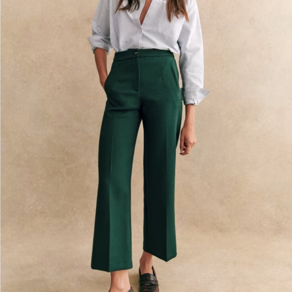 Sezane Martin pant, Green, NWT